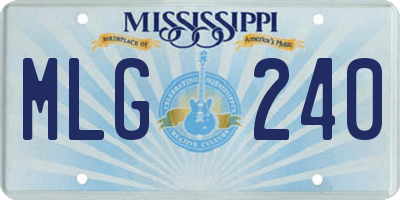 MS license plate MLG240
