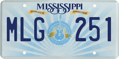 MS license plate MLG251