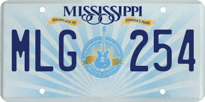 MS license plate MLG254