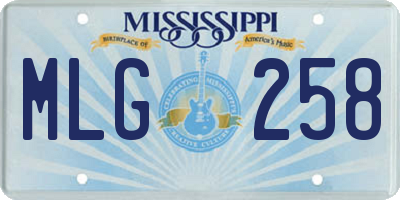 MS license plate MLG258