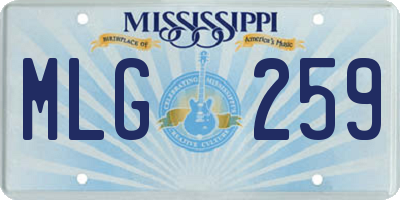 MS license plate MLG259