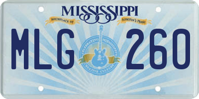 MS license plate MLG260