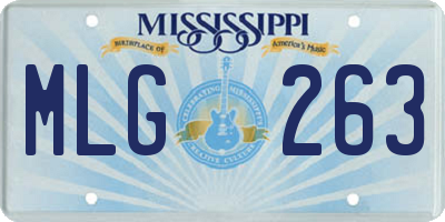 MS license plate MLG263