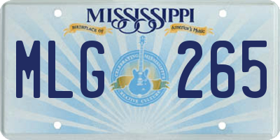 MS license plate MLG265