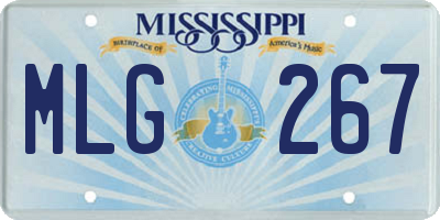 MS license plate MLG267