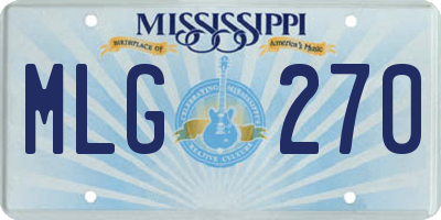 MS license plate MLG270