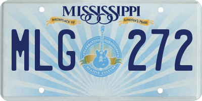 MS license plate MLG272