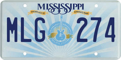 MS license plate MLG274