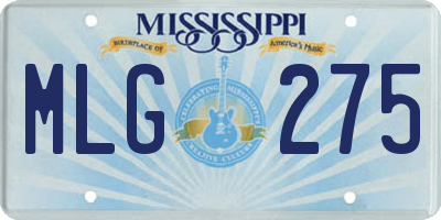 MS license plate MLG275