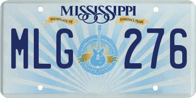 MS license plate MLG276
