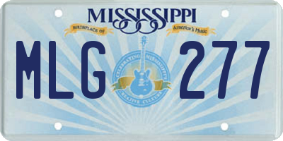 MS license plate MLG277