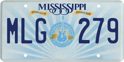 MS license plate MLG279
