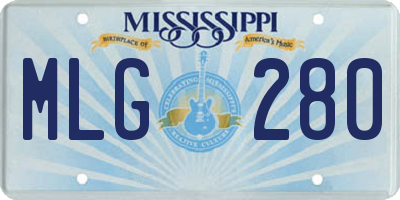 MS license plate MLG280