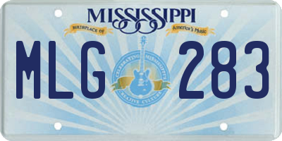 MS license plate MLG283