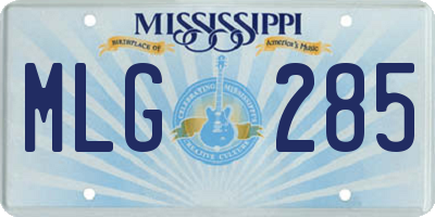 MS license plate MLG285