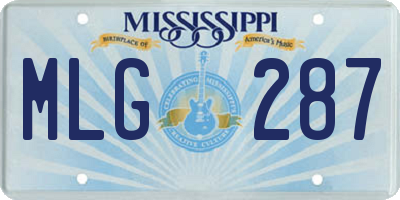 MS license plate MLG287