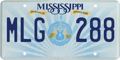MS license plate MLG288