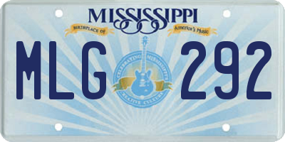 MS license plate MLG292