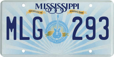 MS license plate MLG293