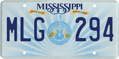 MS license plate MLG294