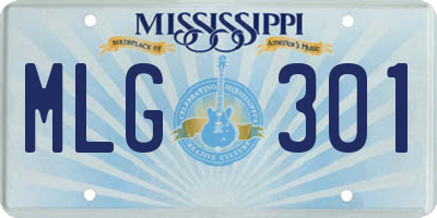 MS license plate MLG301