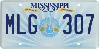 MS license plate MLG307