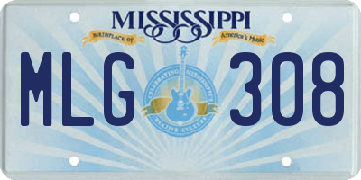 MS license plate MLG308