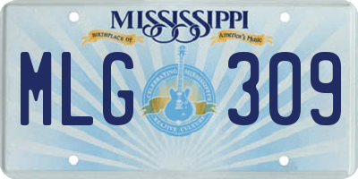 MS license plate MLG309