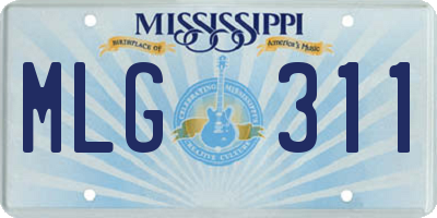 MS license plate MLG311