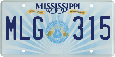 MS license plate MLG315