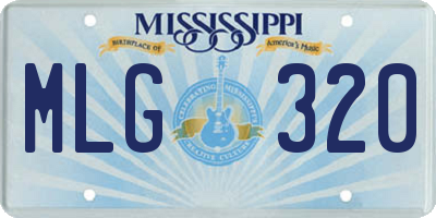 MS license plate MLG320
