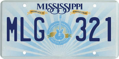 MS license plate MLG321