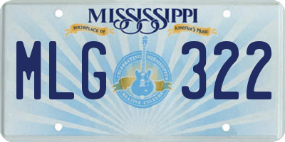 MS license plate MLG322