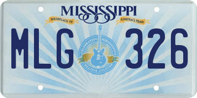 MS license plate MLG326
