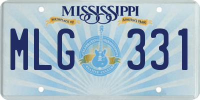 MS license plate MLG331