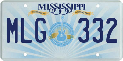 MS license plate MLG332