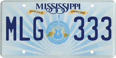 MS license plate MLG333