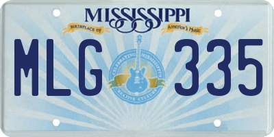 MS license plate MLG335