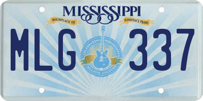 MS license plate MLG337