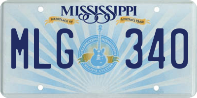 MS license plate MLG340