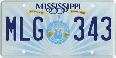 MS license plate MLG343