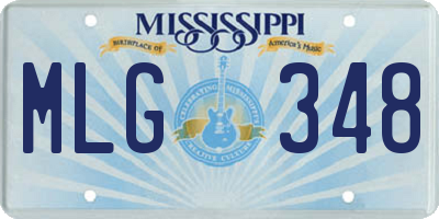 MS license plate MLG348