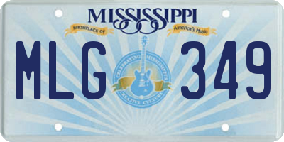MS license plate MLG349