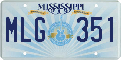 MS license plate MLG351