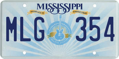 MS license plate MLG354
