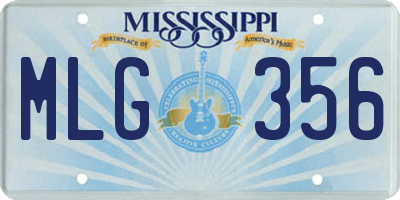 MS license plate MLG356