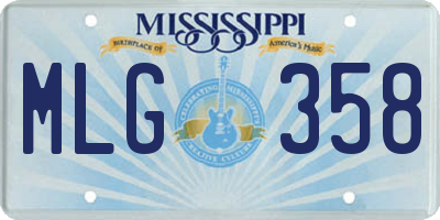 MS license plate MLG358