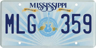MS license plate MLG359