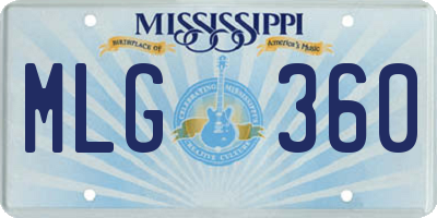 MS license plate MLG360
