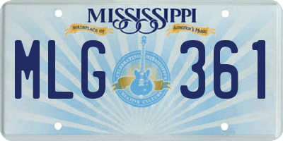 MS license plate MLG361